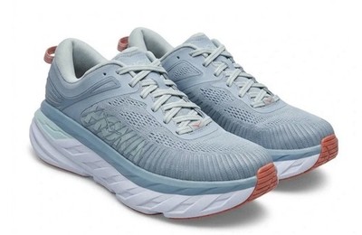 Hoka One One Bondi 7 Running Shoes Sneakers Cushion Light Blue Womens Size 12