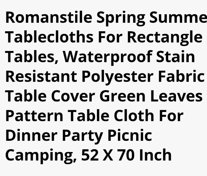 Spring Tablecloth 52 X 70 New White Green Blue - Image 4 of 4