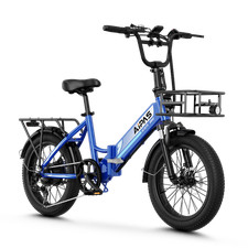 750W 20" Folding Ebike 48V Electric Bike Bicycle Fat Tire 28mph w/Front Basket