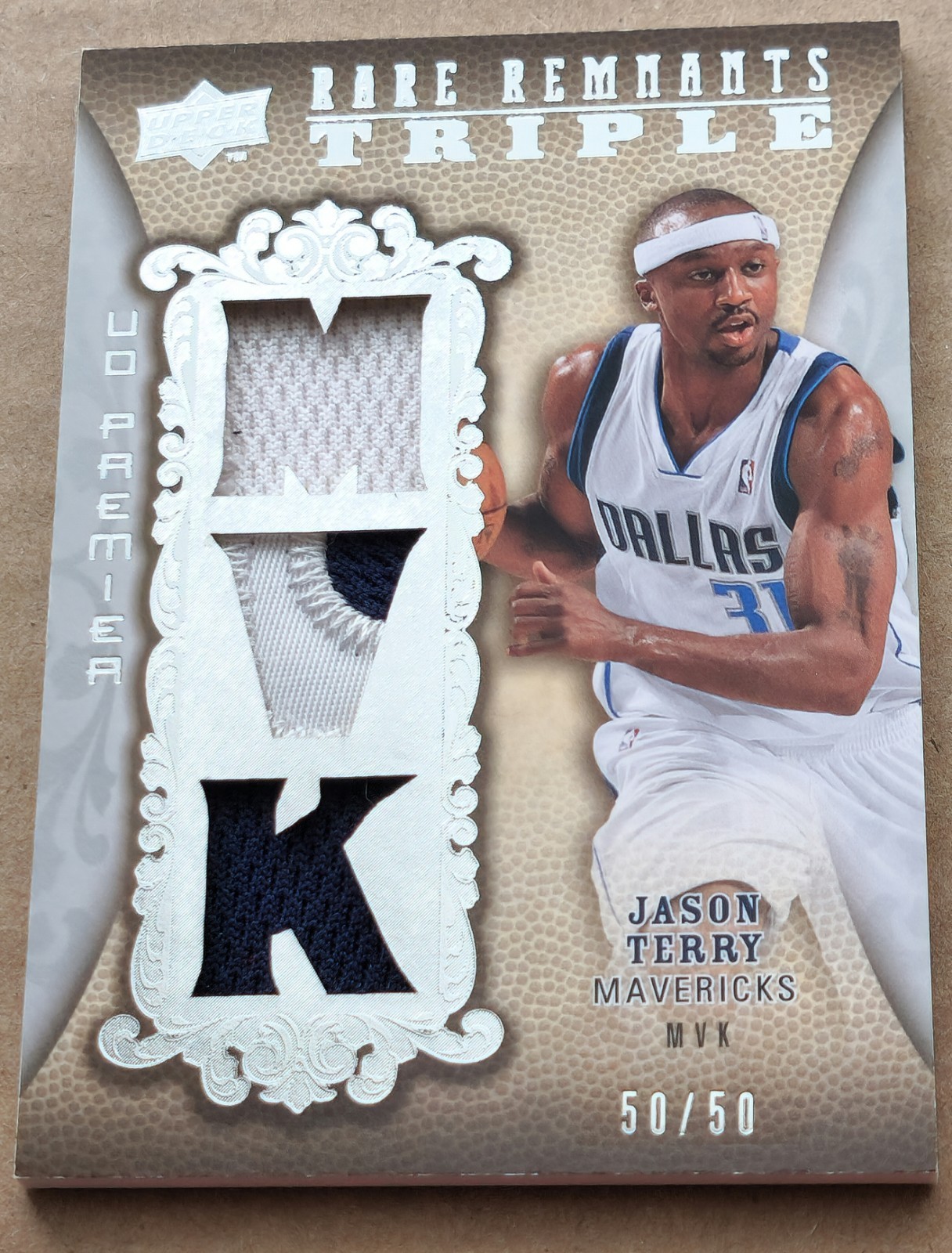2008-09 Upper Deck Premier RR3-JT Rare Remnants Triples Jersey 50/50 Jason Terry