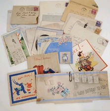 Lot of 20 Vintage 1920s-1940s Christmas Greeting Cards Used Buzza Hallmark
