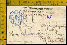 Regno 1943 Annullo Meccanico Rosso Fascio di Combattimento Savona mn 396