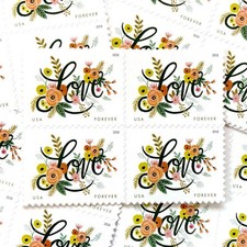 60 FOREVER Stamps "LOVE FLOURISHES" 3 Sheets Panes Wedding   Invitations