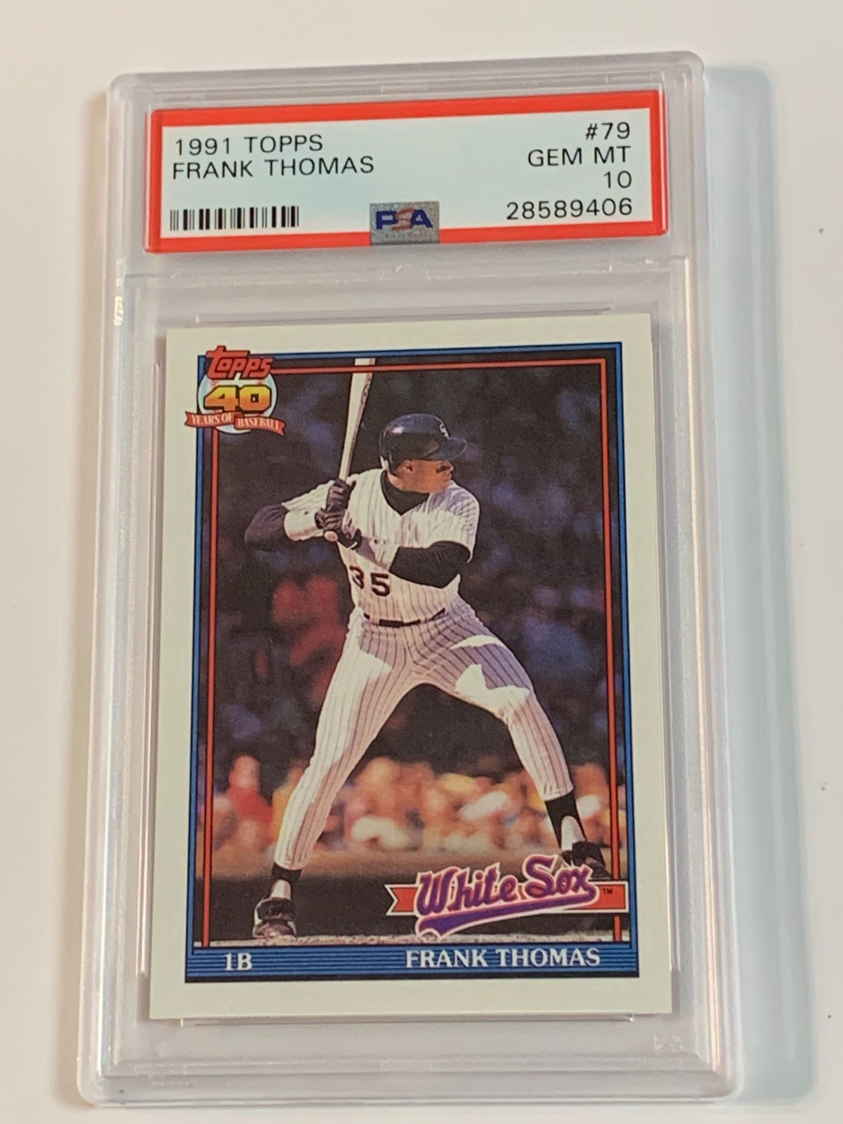 1991 Topps #79 Frank Thomas - PSA 10 (Gem MT) view 1