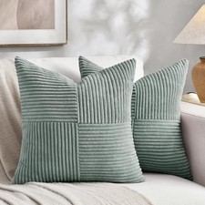 2 Packs Euro Decorative Throw Pillow Covers 24" x 24" Pack of 2 Grey Blue