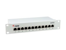 Equip Patch Panel 12 Port RJ45 Cat6 10 Inch 1U Shielded Light Grey