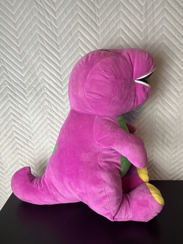 Vintage Talking Barney Large Stuffed Animal Plush Purple Dinosaur Works Big - Picture 1 of 9