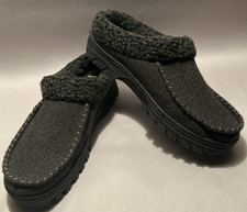 Dearfoams Men S 7-8 Charcoal Cushion Slip On Low Back Comfort Loafer Slipppers