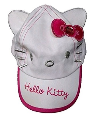 Baseballkappe Sanrio Hello Kitty verstellbar Baumwolle in weiß und pink
