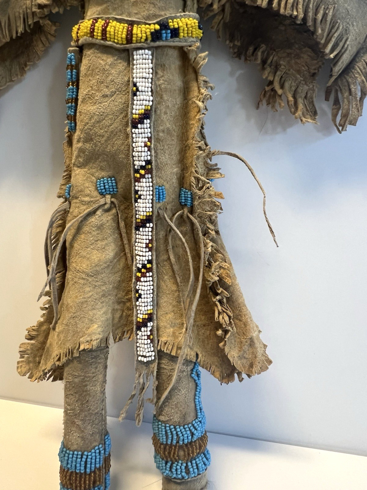 Antique Native American Lakota (Sioux) Indian Beaded Doll; 18 Inches; Late 1800s