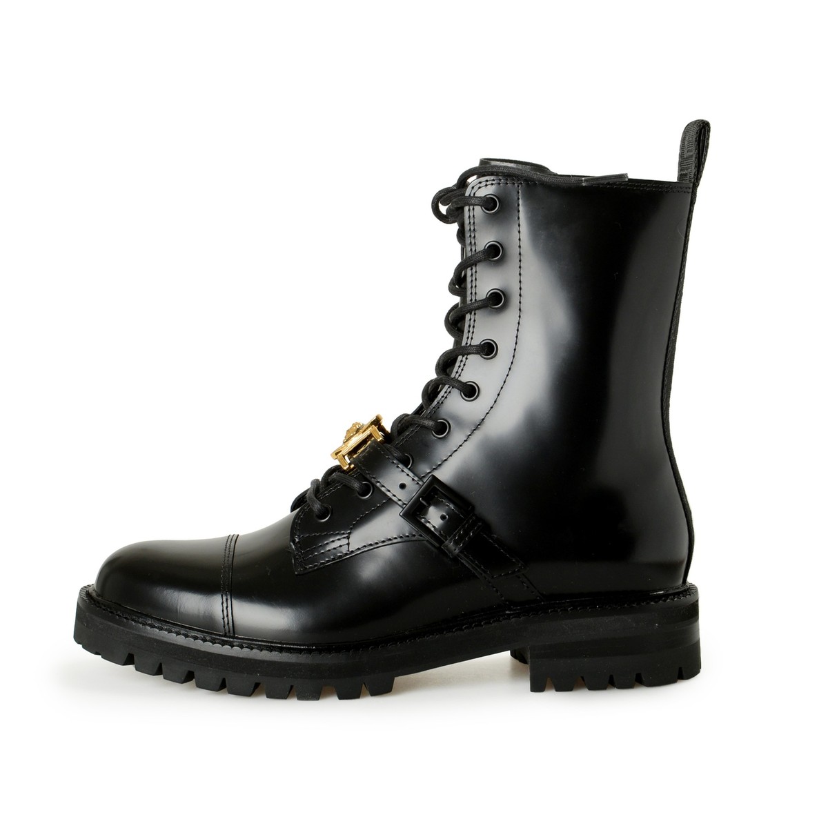 ブーツその他 Versace Medusa Chain Booties Versace Black Leather Medusa Ankle Length Booties Size 35