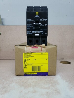 Disjoncteur Square D EDB34020 - 20A, 480V, 3 Pôles - Neuf Dans Sa Boîte D'origine
