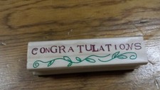 CONGRATULATIONS RUBBER STAMP FREE SHIPPING