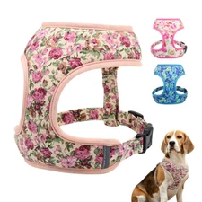 No Pull Harness for Dogs Nylon Floral Mesh Soft Walking Vest for Small Large Dog