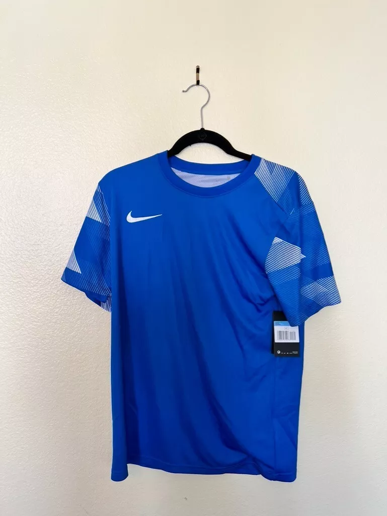 Nike Blue Dri Fit Short Sleeve Jersey Mens HOMME M CJ6066 463 HIC