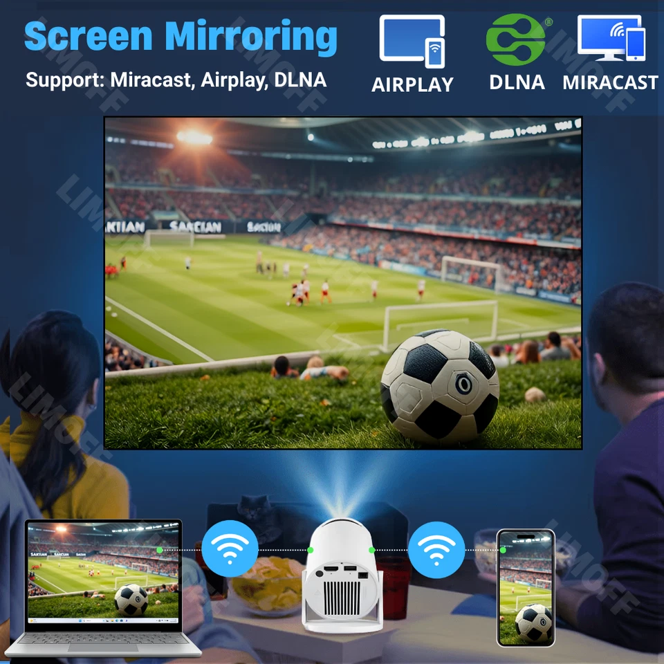 4K UHD Mini Smart Beamer 5G WiFi Heimkino Projektor LED Bluetooth Android LIMOFF - Bild 4 von 4