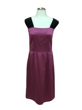 New D&G Dolce & Gabbana 44 6 Purple Satin Velvet Designer Womens Dress NWT