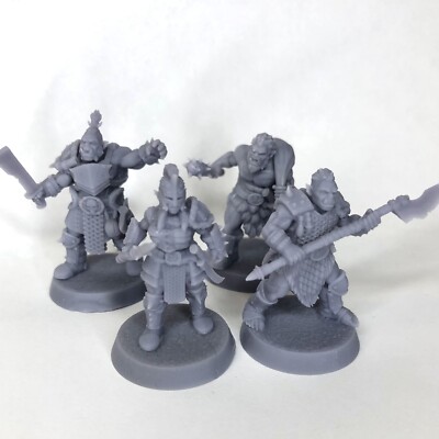 Tabletop Miniaturen Orc/Ork Krieger | 4er Gruppe | 32mm Marodeur Plünderer | D&D