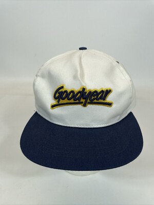Vintage Goodyear Hat Snapback Cap Mens White 80s Swingster