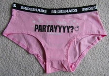 Ladies Pink Bridemaids Slogan Short Knickers UK 6 Brand New With Label