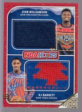 2019-20 NBA Hoops Winter Holiday Dual Sweater Patch Barrett Zion Williamson RC