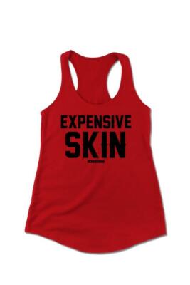 NEW InkAddict WOMENS EXPENSIVE SKIN Racerback Tank Top RED / BLACK SMALL-2XLARGE