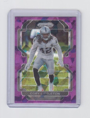 2021 Panini Prizm Cory Littleton Purple Cracked Ice Prizm #ed 023/225 Raiders