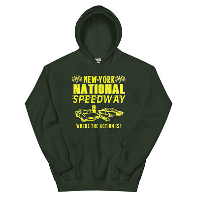 NEW YORK NATIONAL SPEEDWAY DRAG STRIP HOODIE SWEATSHIRT MUSCLE CAR GASSER NY