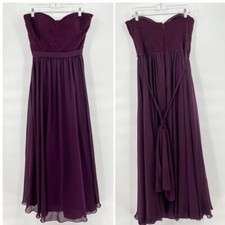 Mori Lee Madeline Gardner purple strapless dress size 8