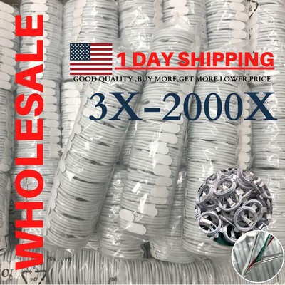 Wholesale Bulk Lot USB Cable 3Ft 6Ft For Apple iPhone XR X 8 7 Plus Charger Cord