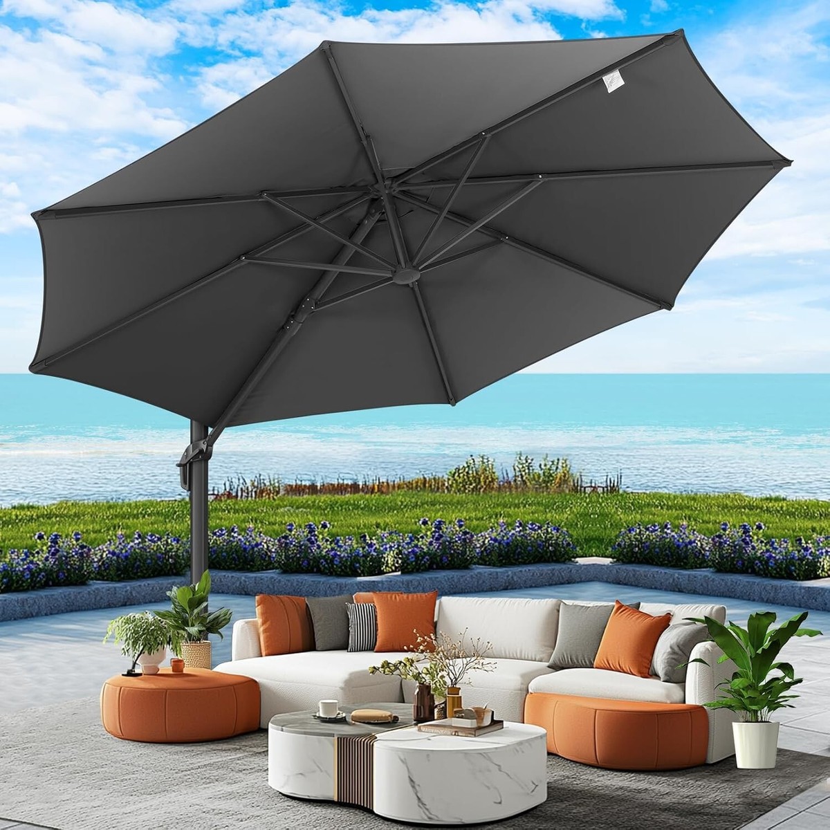 10' cantilever patio umbrella 10' x 10' Montilla 110 Cantilever Umbrella