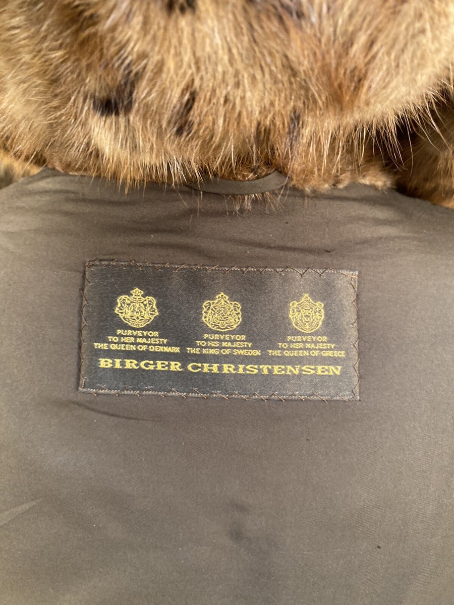 BIRGER CHRISTENSEN STENCILED SPOTTED MINK FUR COAT JACKET W BIRGER CHRISTENSEN STENCILED SPOTTED MINK FUR COAT JACKET W