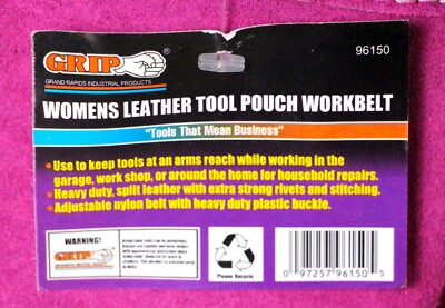 NEW Grip Women's Pink Suede Leather Tool Work Belt