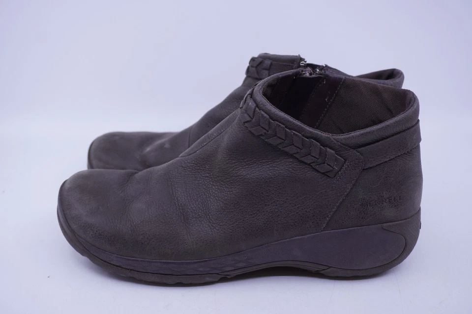 Женские плетеные сапоги Merrell Encore Bluff Q2 размер 9 на лодыжке коричневые кожаные на боковой молнии - Изображение 3 из 4