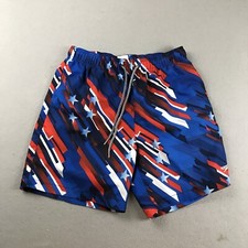 Speedo Board Shorts Mens Medium Blue Drawstring Lightweight Mesh Lined Cargo