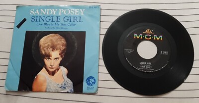Sandy Posey 45 Single Girl / Blue Is My Best Color vg+ with picture sleeve