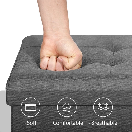 Folding Storage Ottoman Bench Foot Rest Foot Stool for Bedroom Entryway Indoor - Imagen 14 de 93