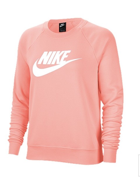 Nike Sportswear Women's Essential Sweatshirt - Bleached Coral M Medium | eBay