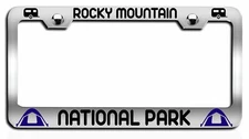 ROCKY MOUNTAIN NATIONAL PARK Camper Steel License Plate Frame Car SUV
