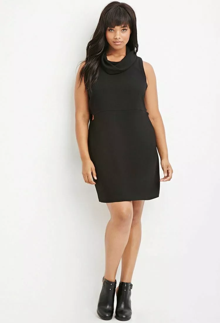 Plus size black sleeveless hotsell turtleneck