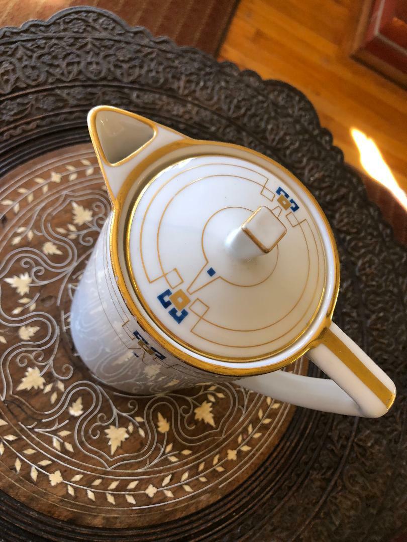 VINTAGE Coffe Pot H & C HAAS AND CZJZEK CZECH PORCELAIN Art Deco
