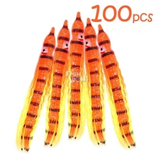 100pcs Fish WOW!®  orange tiger 5" Squid Skirt Octopus Hoochies Crinkle trolling