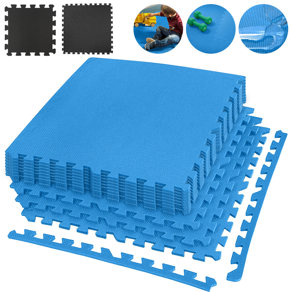Bodenschutz Puzzle Matte Set blau 60x60x1 cm Fitness Unterlage Schutzmatte EVA