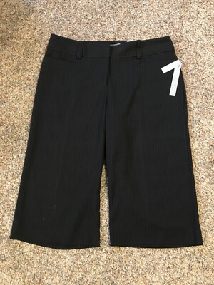 Womens Size 10 Apt. 9 Ava Black Pinstriped Dress Capris Brand New With Tags