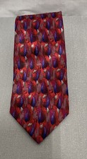 J. Garcia Tie Blue-eyed Man Collection 43 Limited Edition 100 Silk 2006 Red