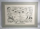 Los Angeles Dodgers " Dodger Stadium " Historical Lithograph Print 22" x 17"