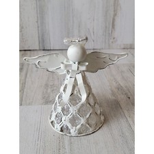 Metal white angel wing beaded ornament Xmas