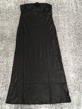 Wild Fable Women's Size M Black Rosette Tube Maxi Bodycon Side Slit Dress