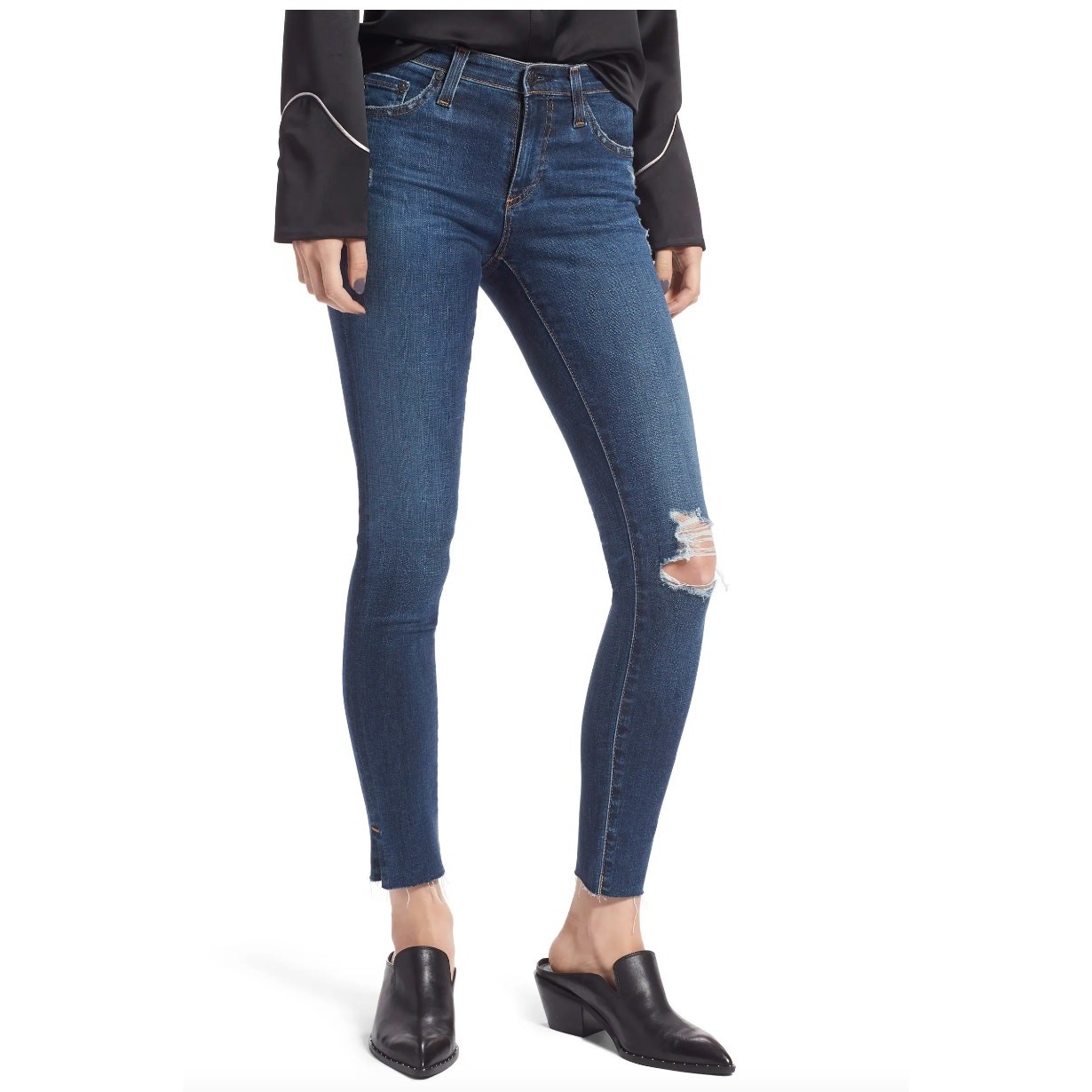 AG DENIM The Legging Ripped Ankle Skinny Denim Jeans // 27R