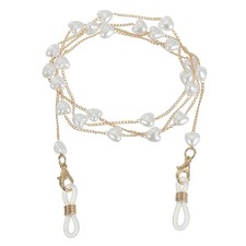 Beads Eyeglass Chain, Pearl Glasses Strap Retainer Chain, Gold-Heart
